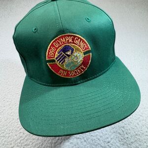 Vintage Atlanta Olympics Hat Snapback Green Pin Society Coca Cola1996‎ Atlanta